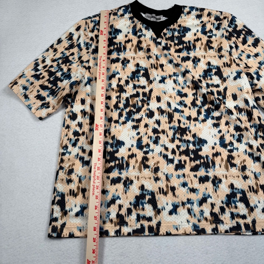 Zara x Rhuigi Mesh Jersey Mens XL Multicolor Animal Print Streetwear Shirt - Picture 5 of 9